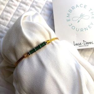 Luca + Danni Mini Hudson bangle bracelet gold emerald green
